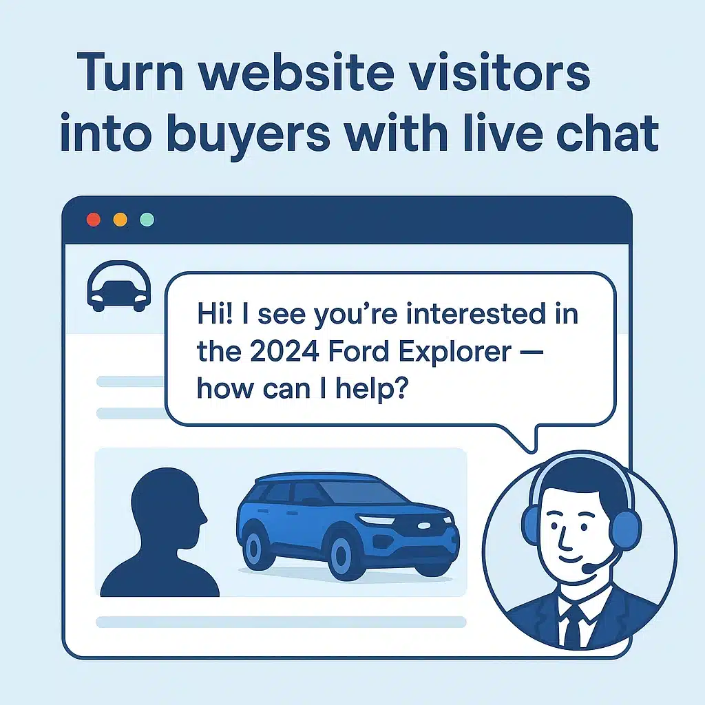 Turn website visitors into car buyers with live chat