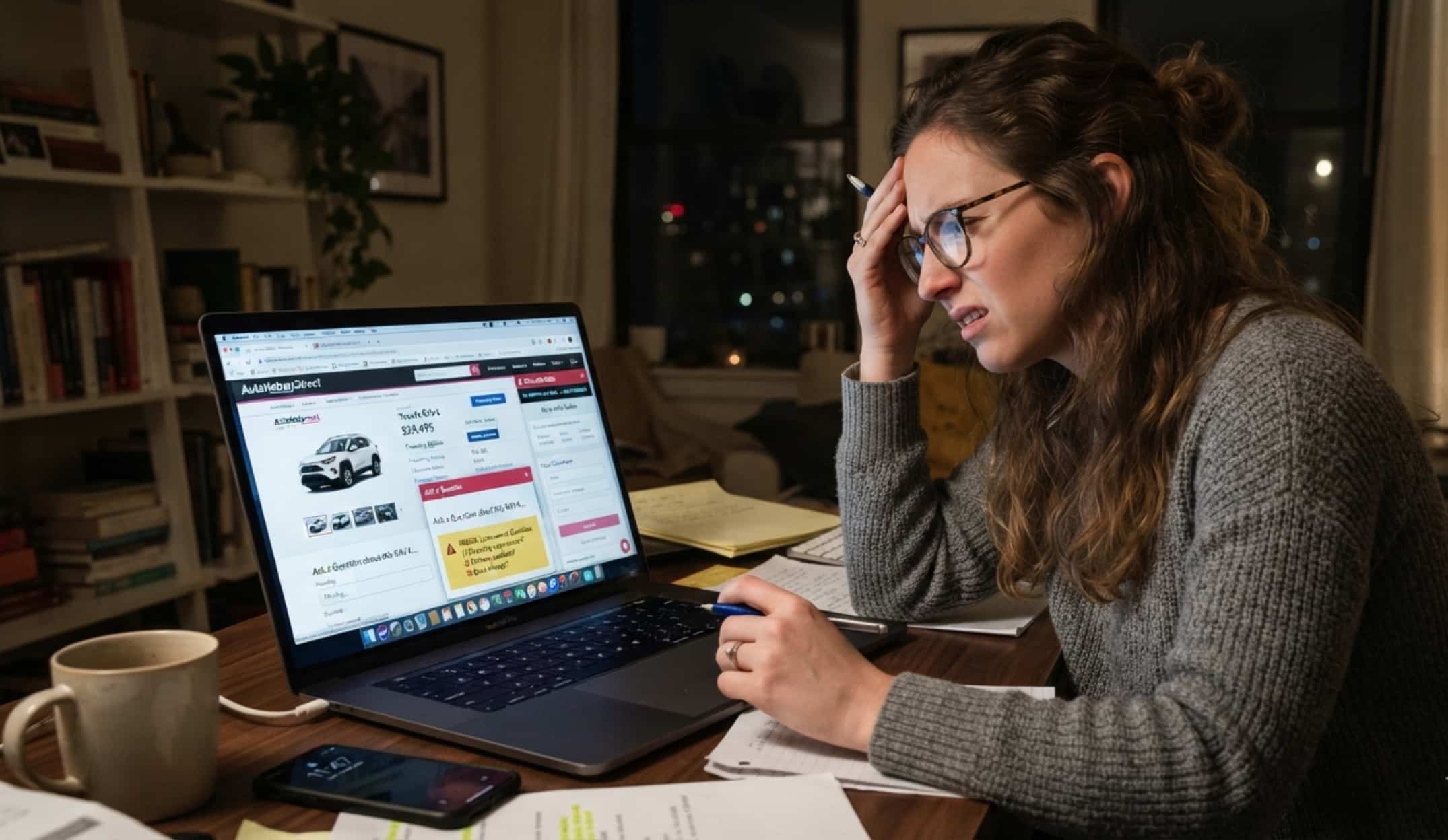 Car shopper with unanswered questions